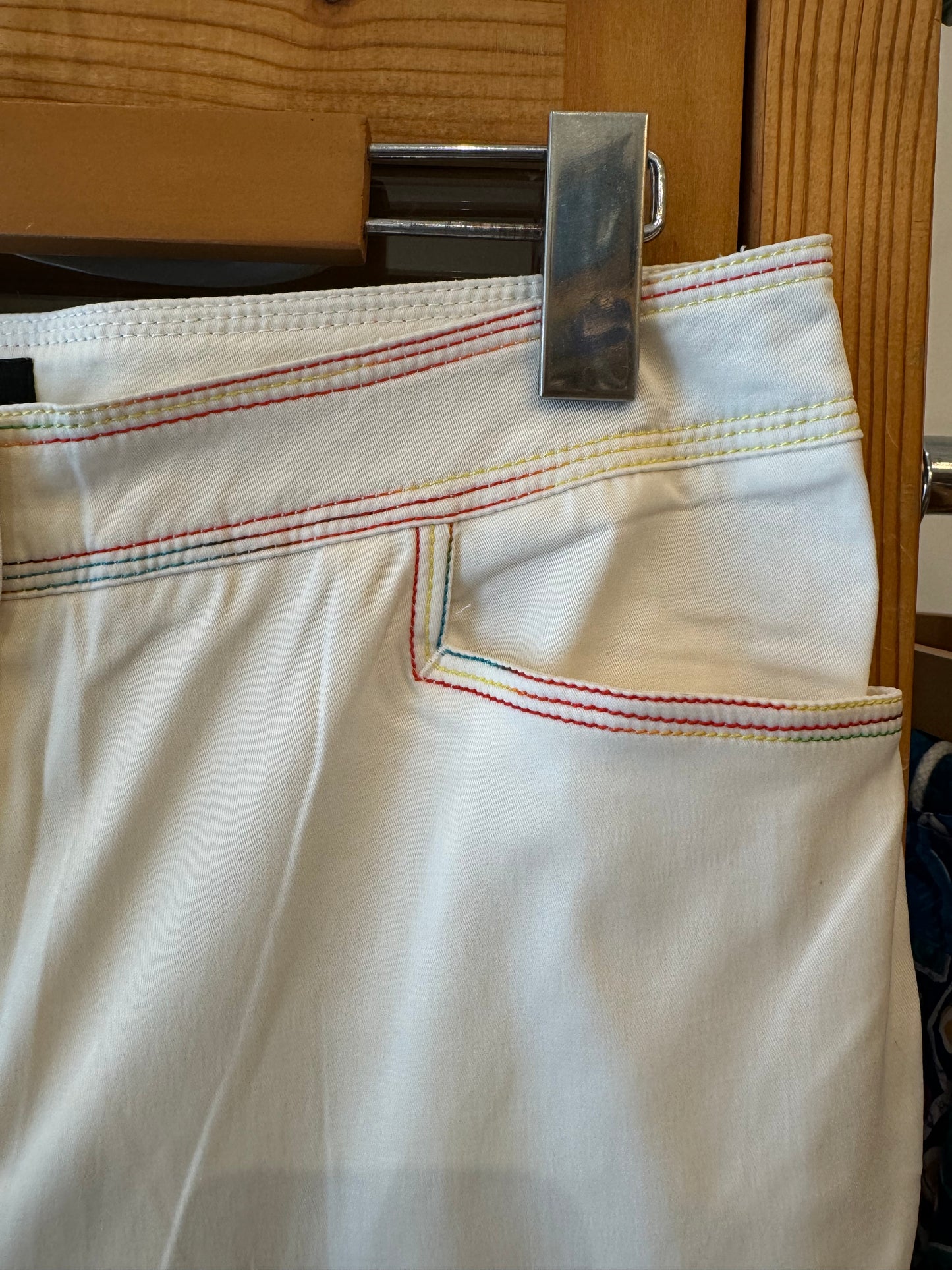 Y2K Boot Cut Trousers with Rainbow Stitching