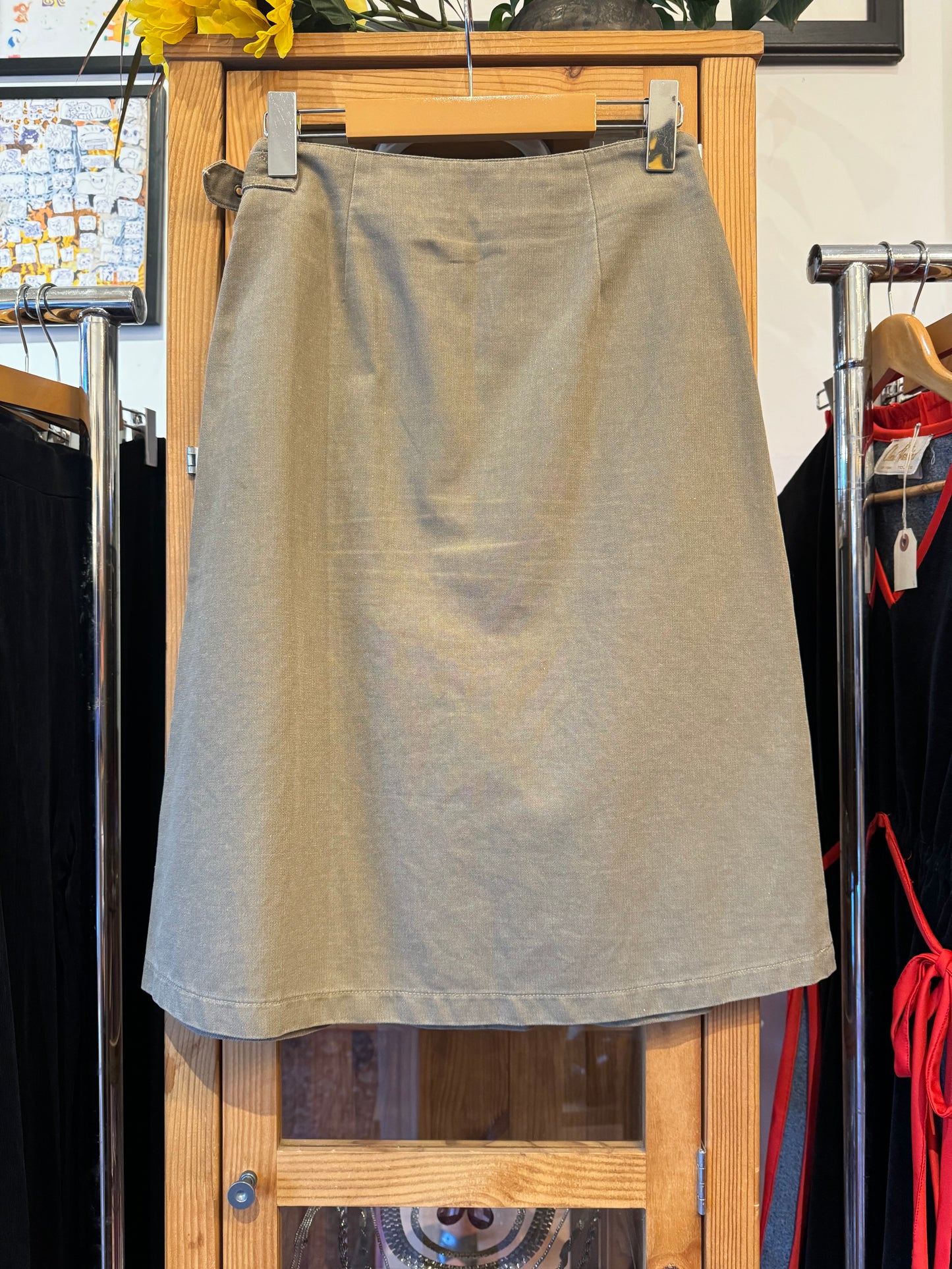 Y2K Belted A-Line Skirt