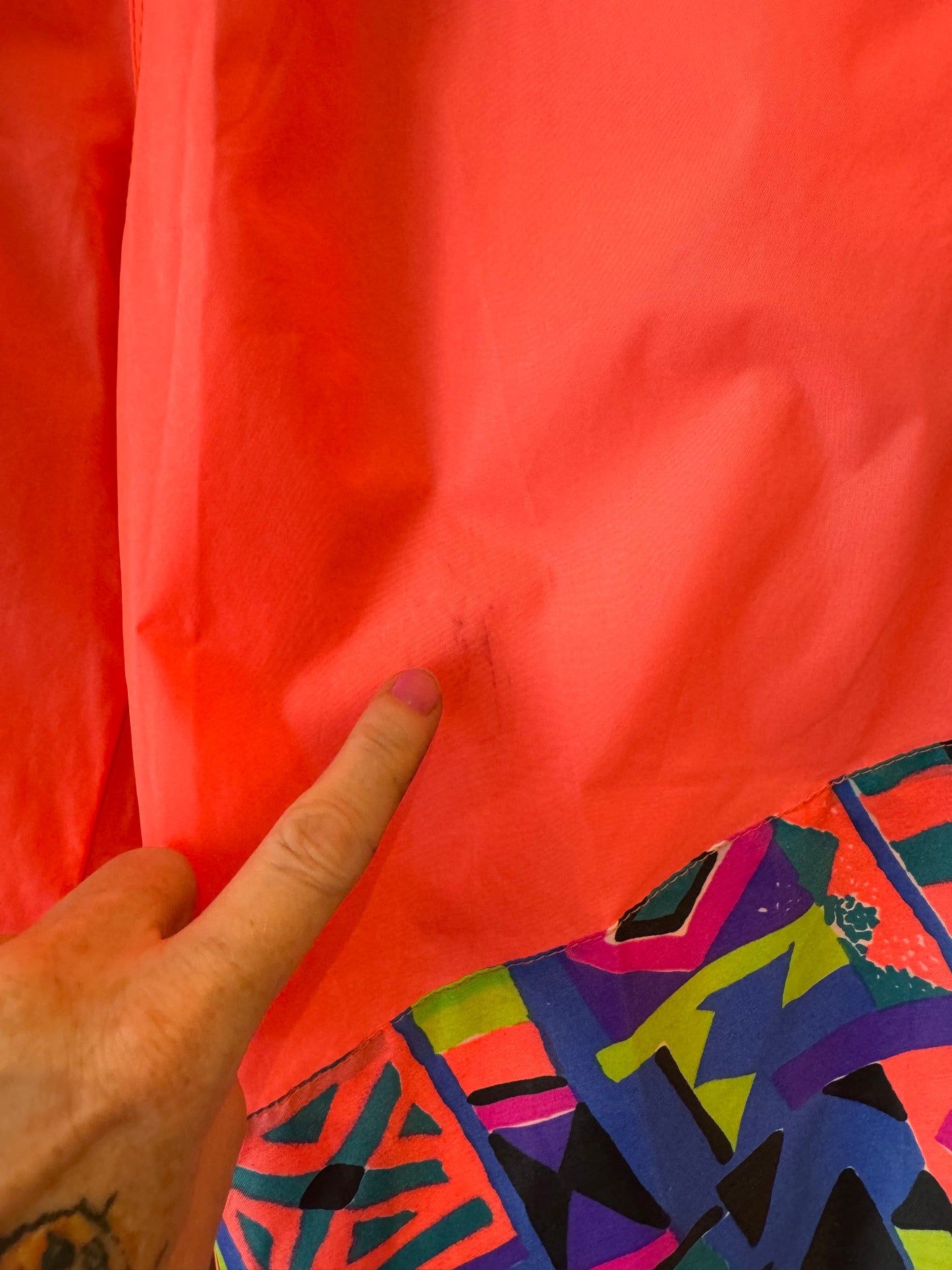 1980s Windbreaker Pants with Bold Pattern