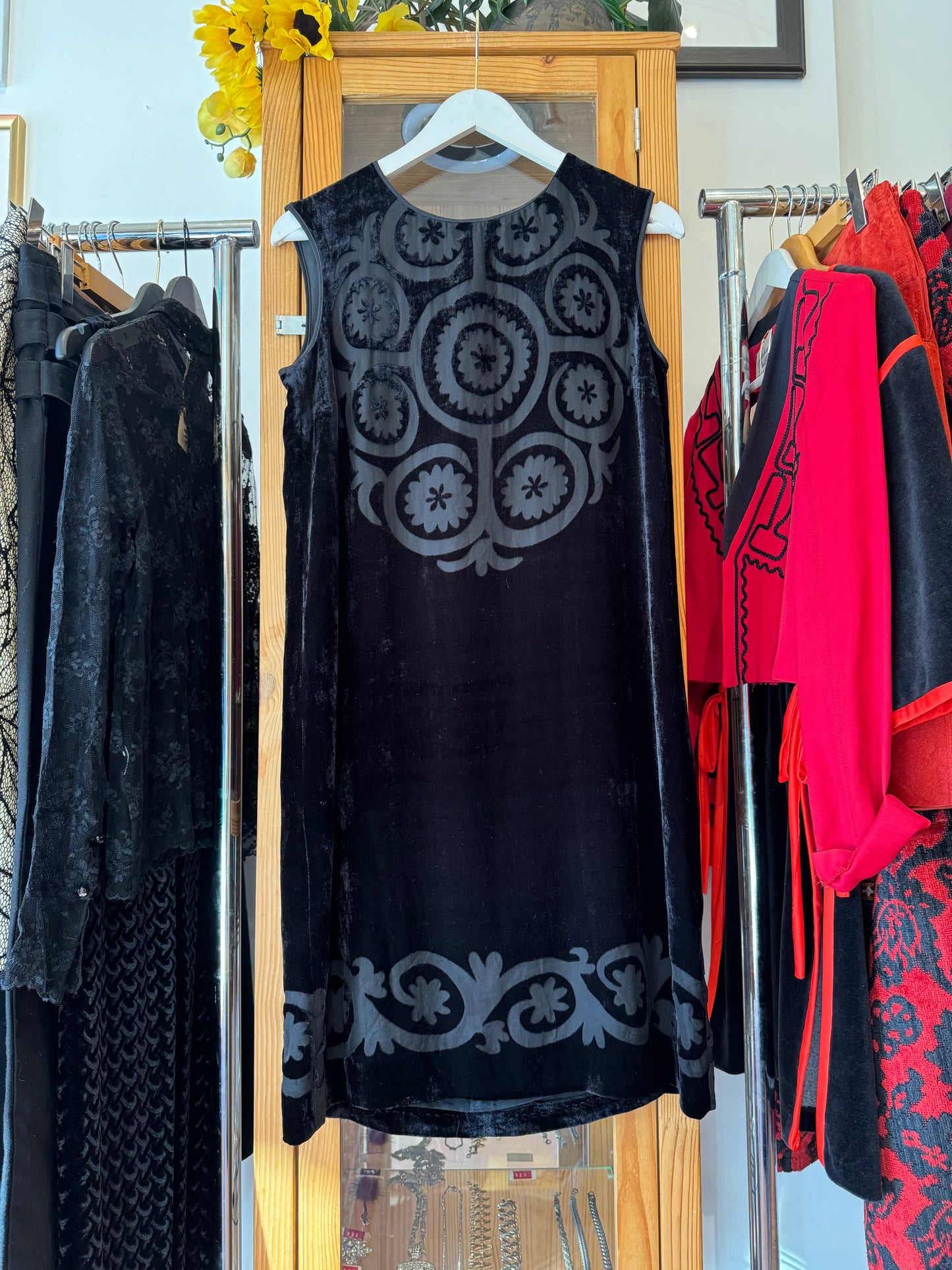 Y2K Max Mara Velvet Shift Dress (S)