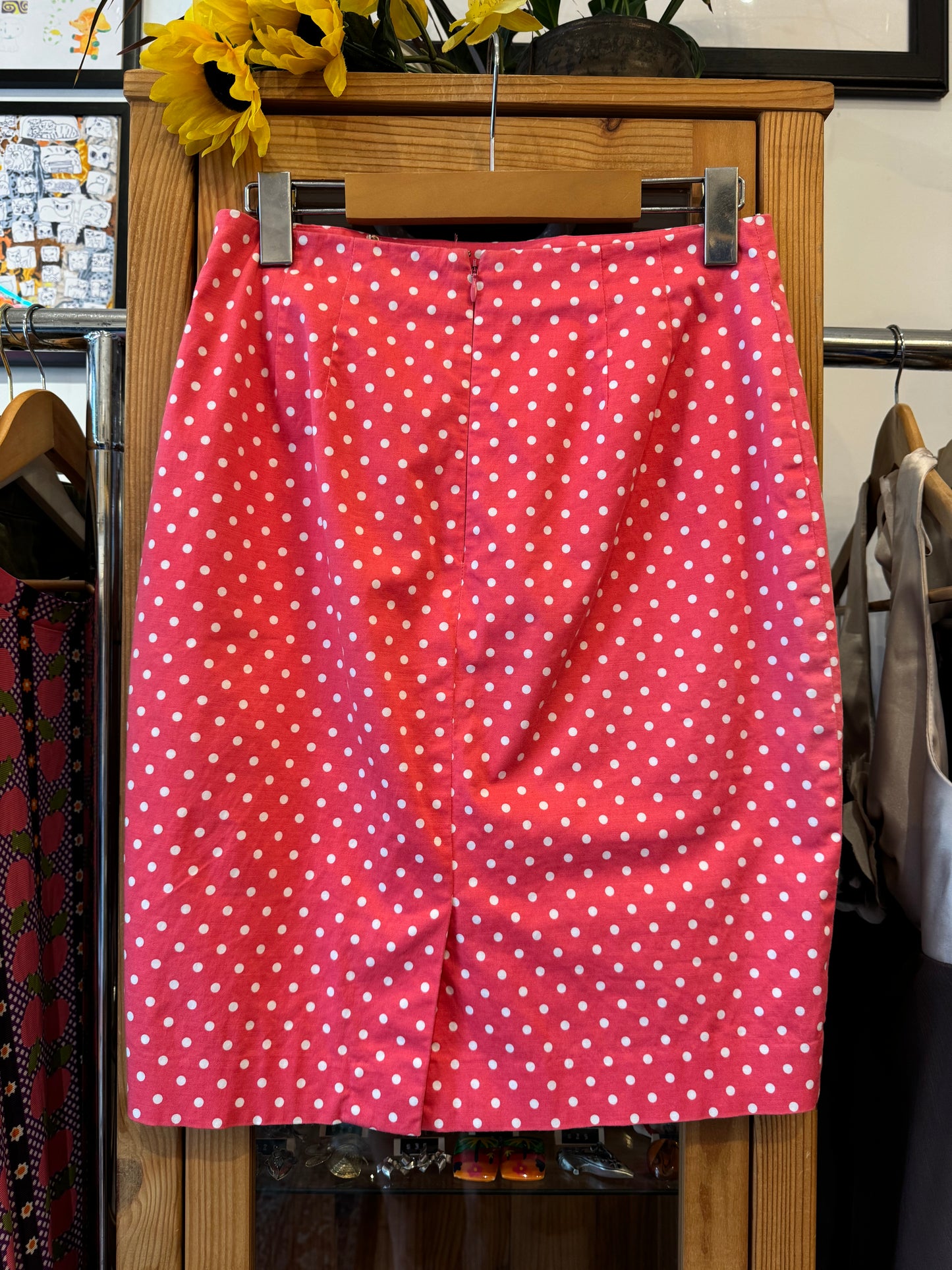 1990s Salmon Pink Polka-Dot Skirt