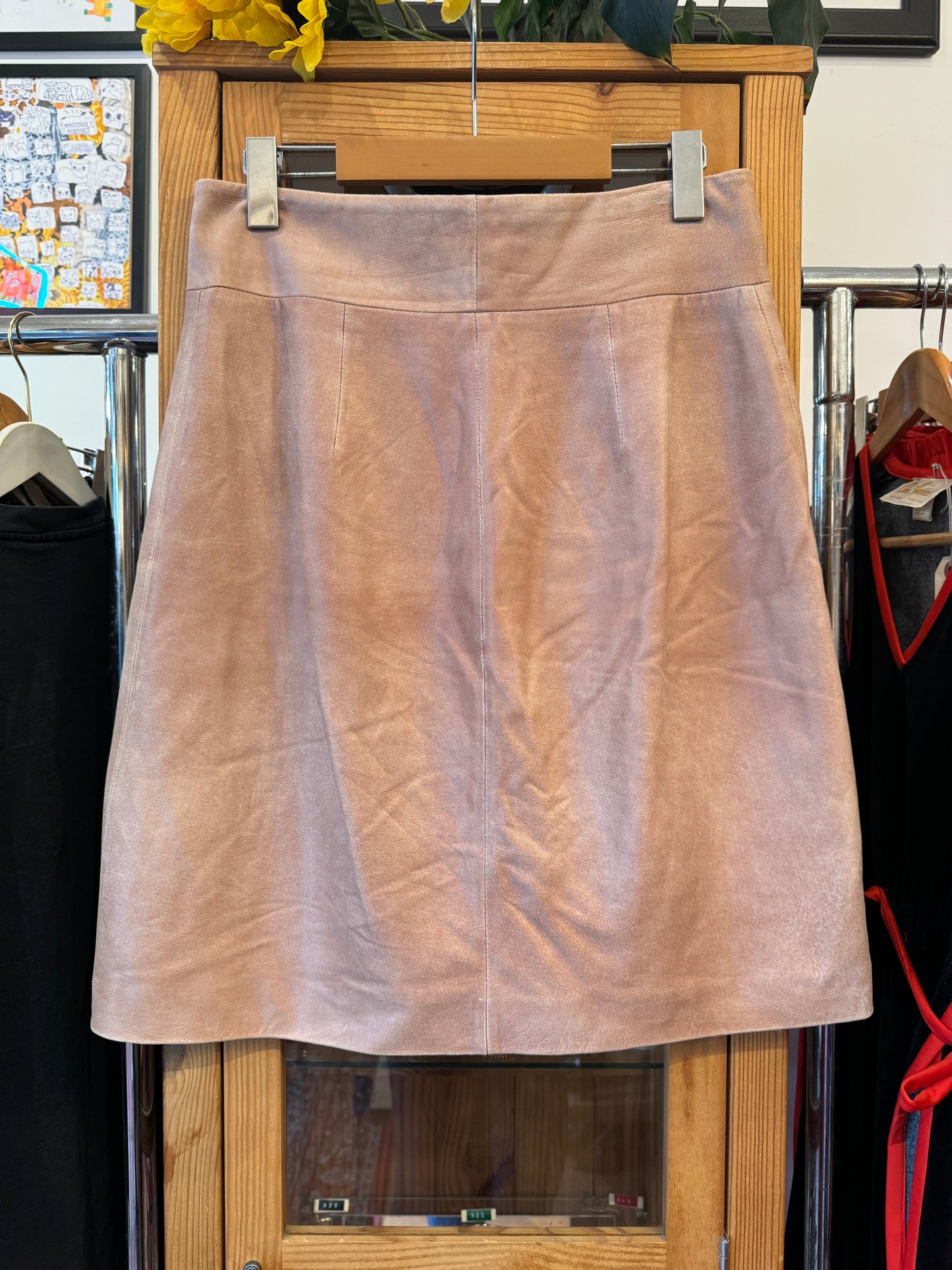 Contemporary Robert Rodrigues Leather Zip Front Skirt