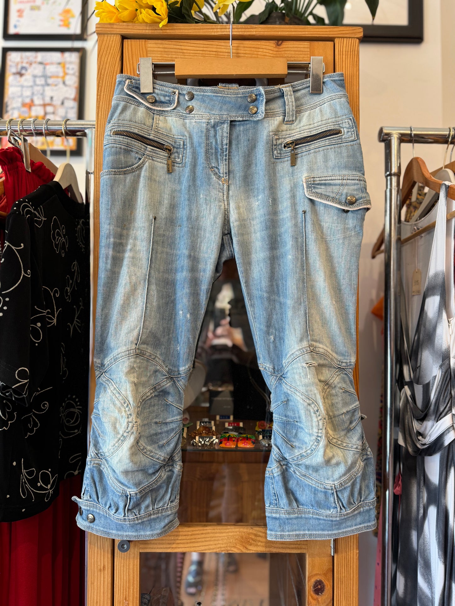 Y2K Roberto Cavalli Low-Rise Capri Jeans (M)