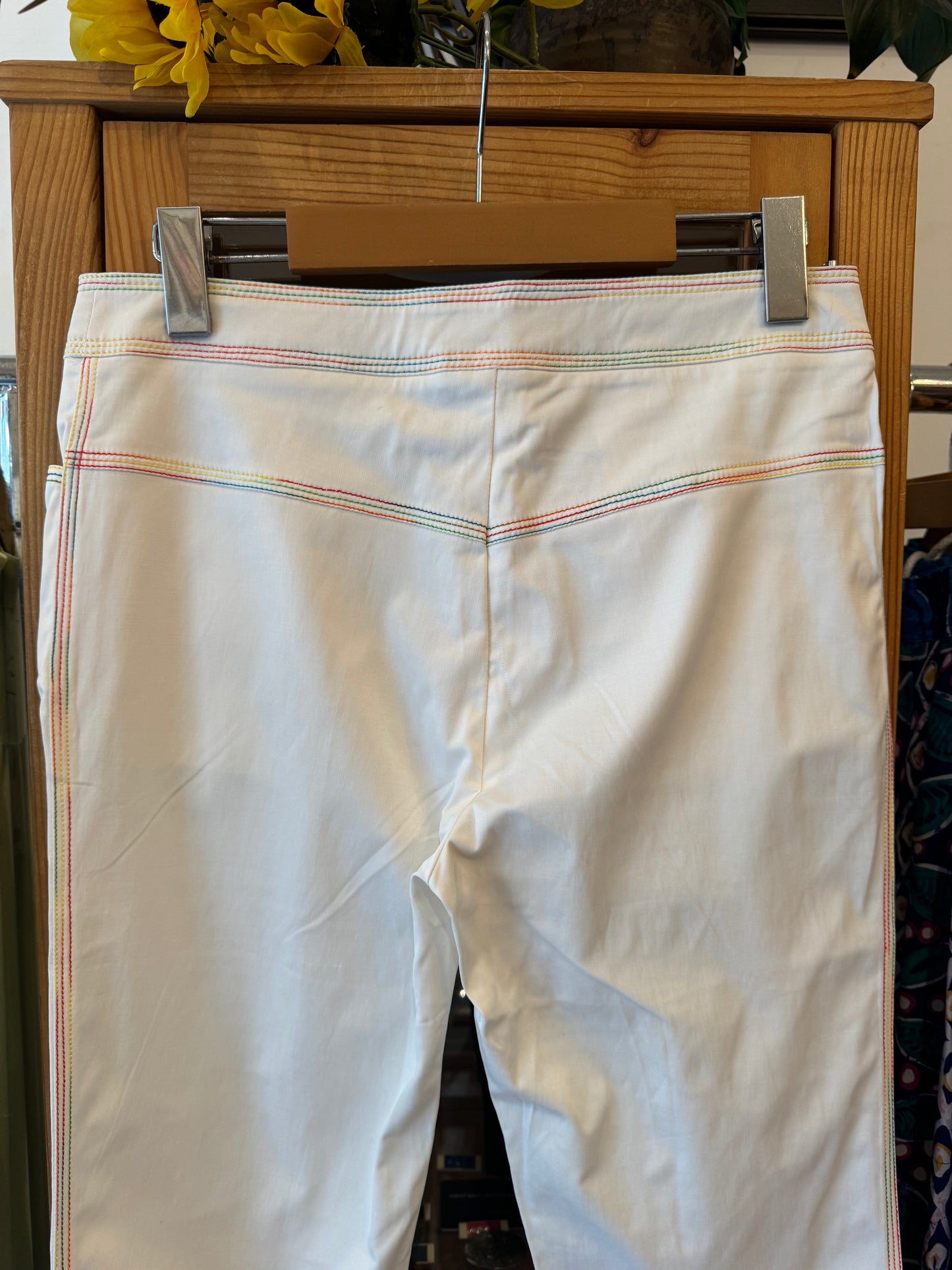 Y2K Boot Cut Trousers with Rainbow Stitching