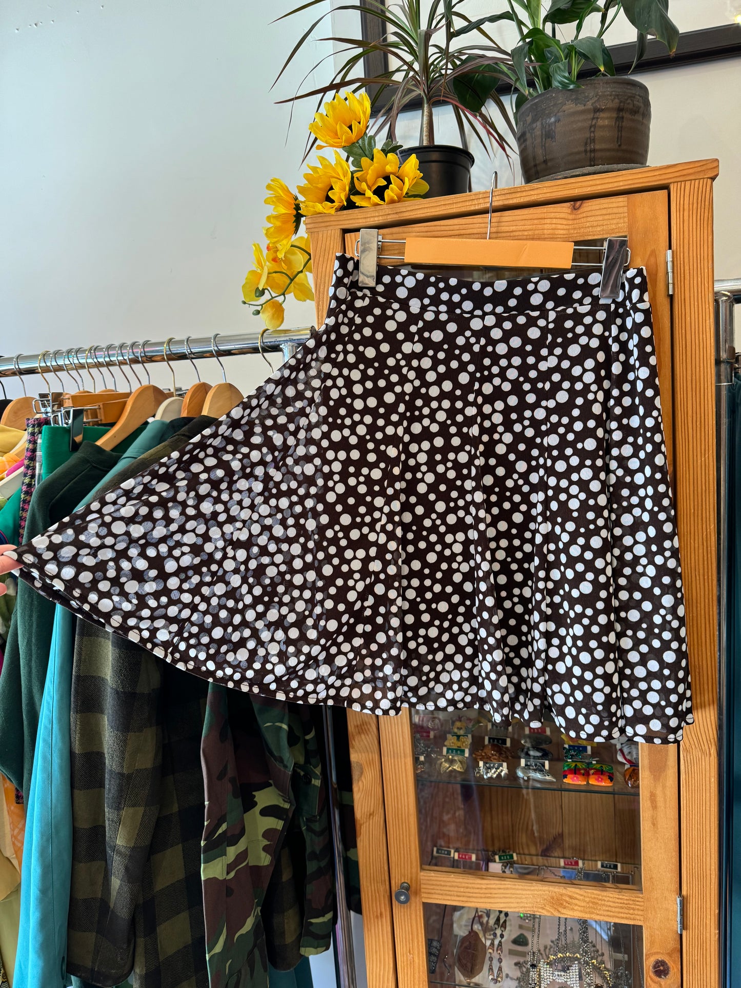 Y2K Polka-Dot A-line Midi Skirt