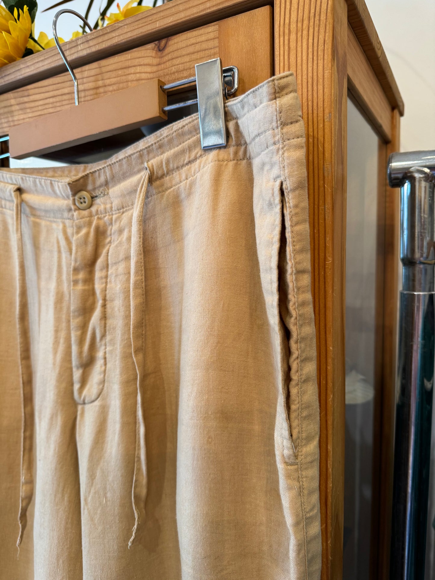 Y2K Wide Leg Linen Trousers