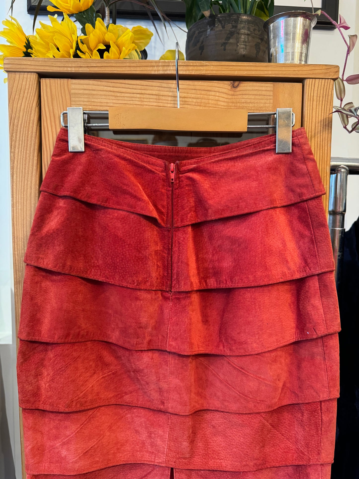 1980s Tiered Suede Skirt