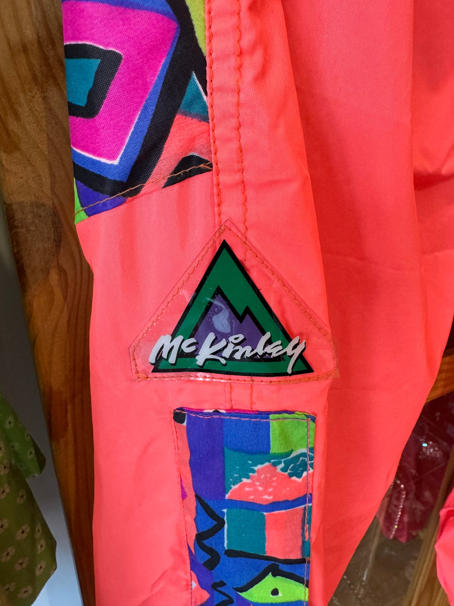 1980s Windbreaker Pants with Bold Pattern