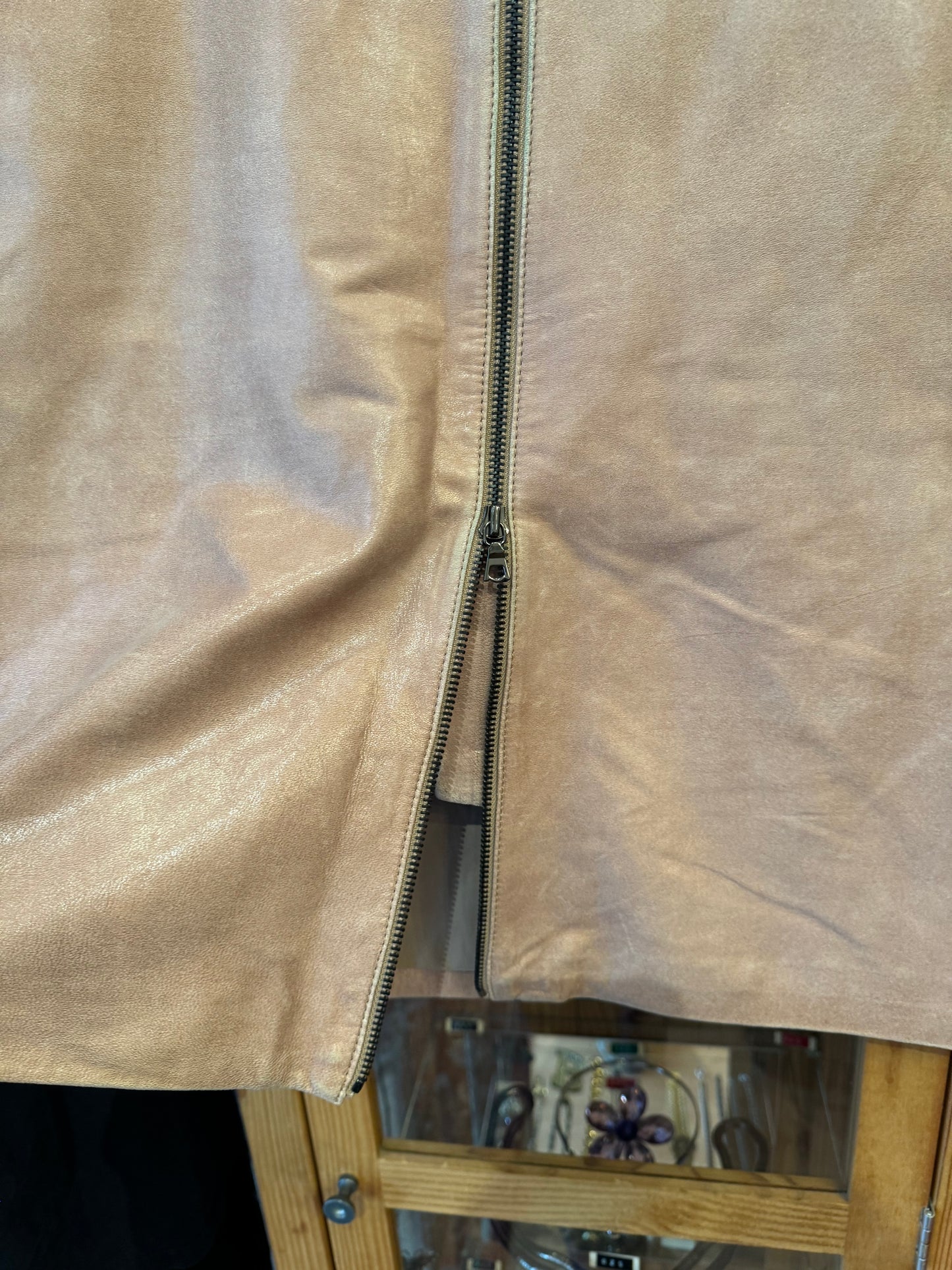 Contemporary Robert Rodrigues Leather Zip Front Skirt