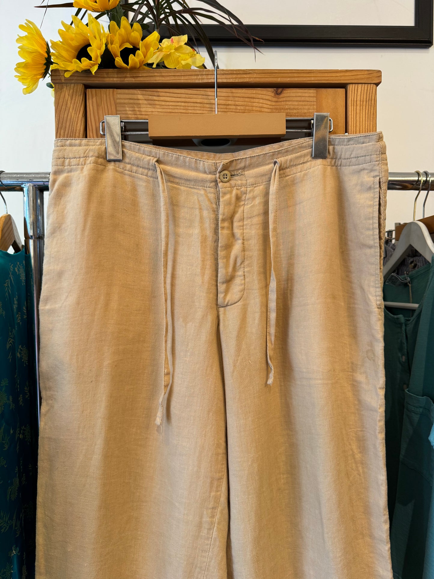 Y2K Wide Leg Linen Trousers