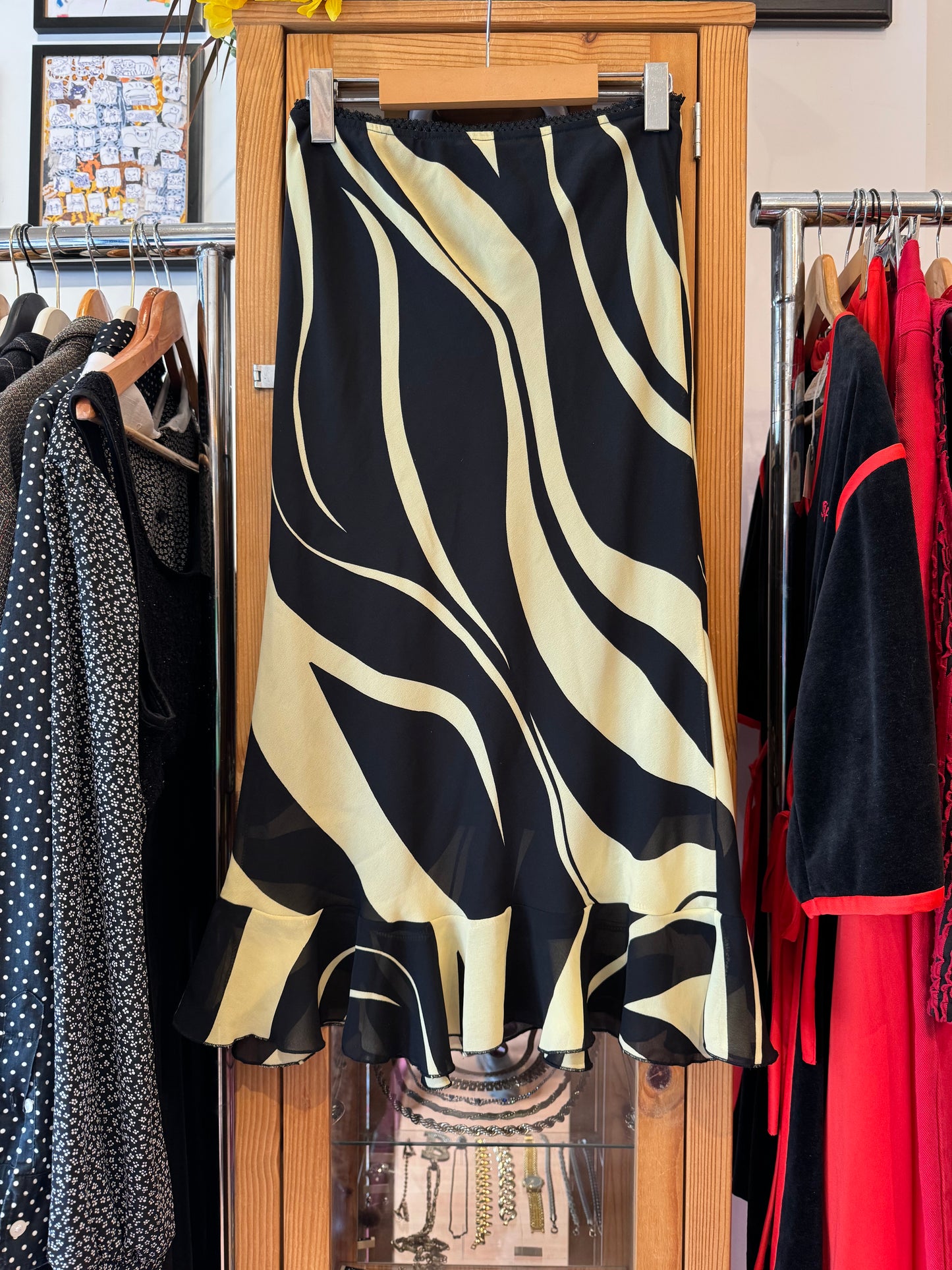 Y2K Bias Cut Midi Skirt