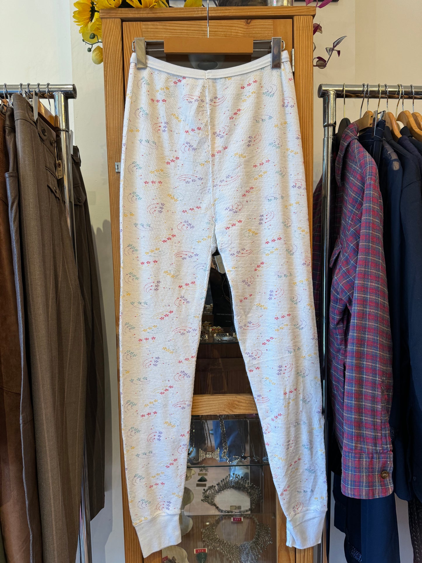 1980s Floral Patterned Long underwear