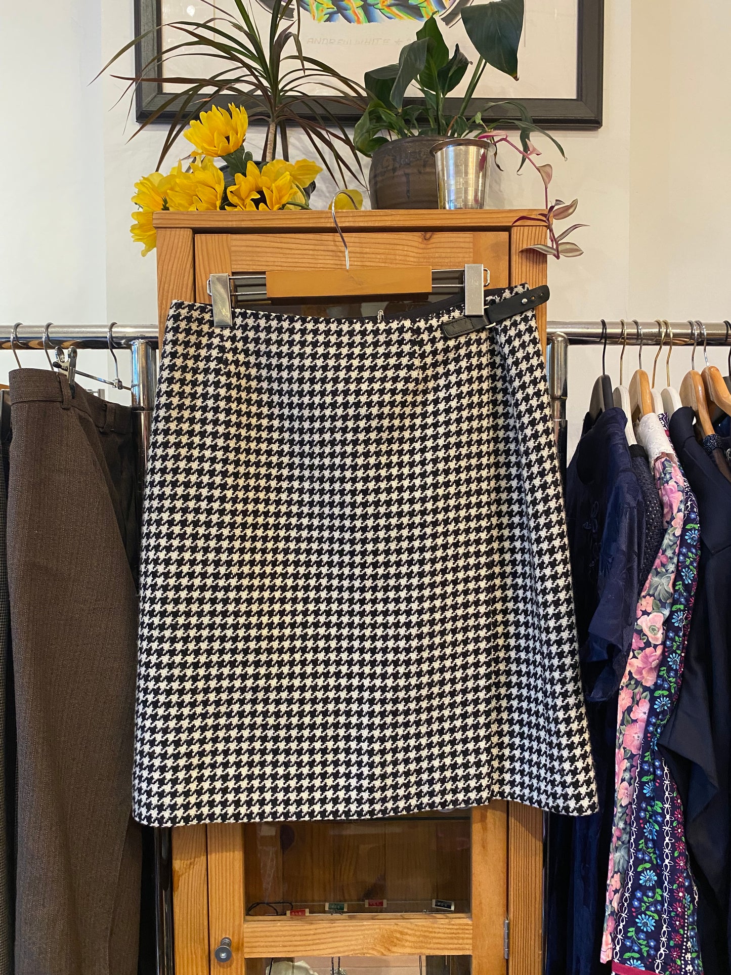 Houndstooth Wrap Skirt (M)