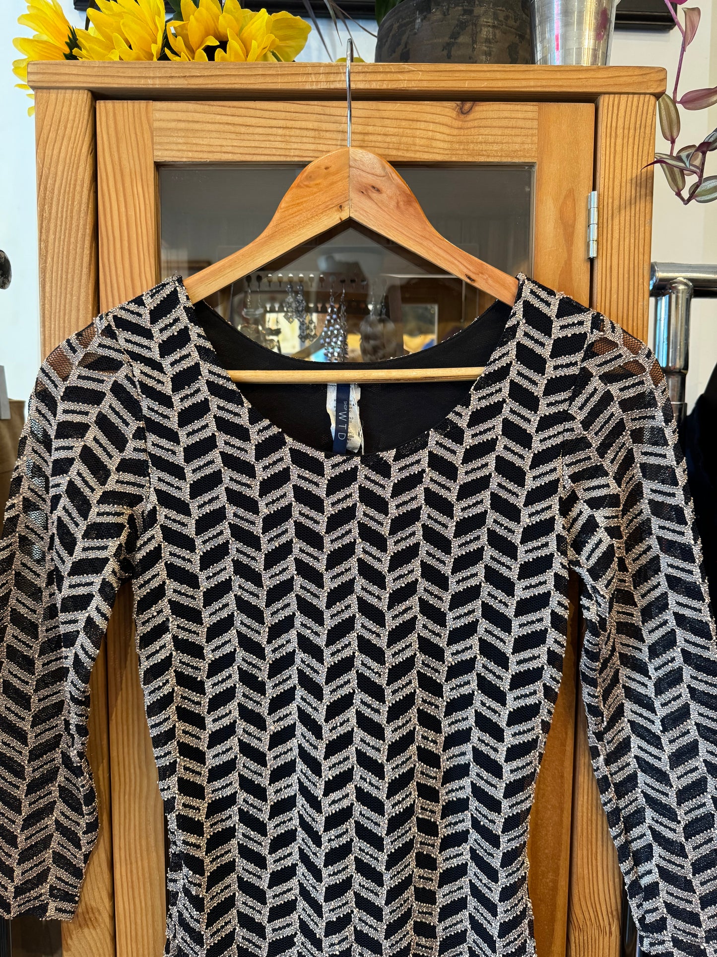 1990s Geometric Patterned Dress