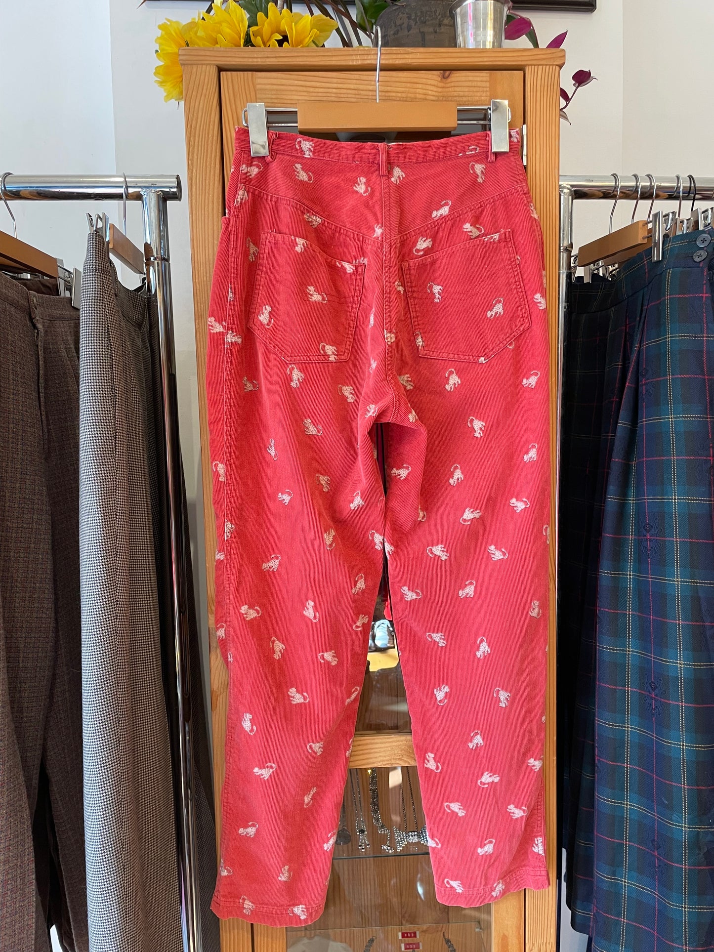 Super Soft 1980s Corduroy Pants with Monkeys