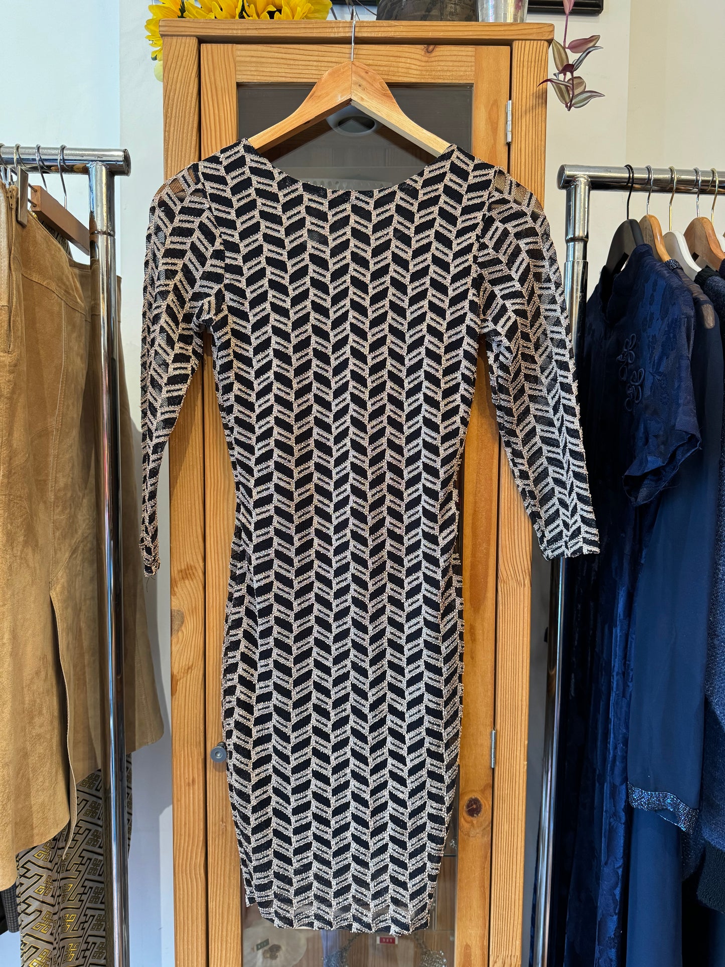 1990s Geometric Patterned Dress