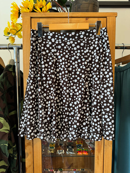 Y2K Polka-Dot A-line Midi Skirt (M)