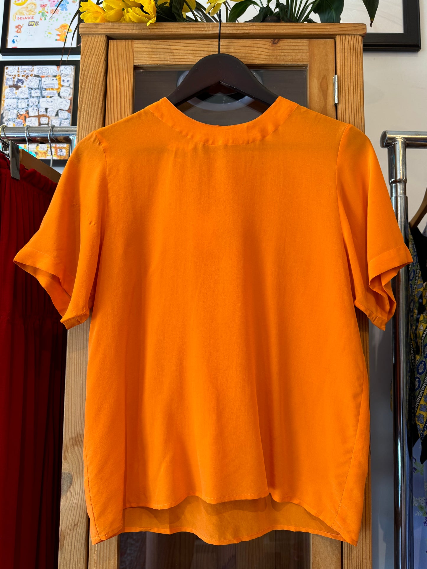 1990s Silk Short Sleeve Top (M)