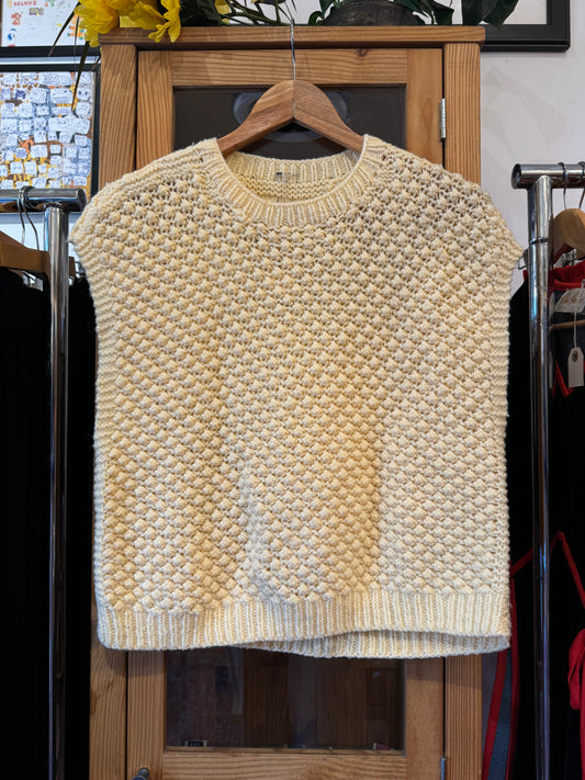 1980s Hand Knit Nubby Sweater Vest (L)