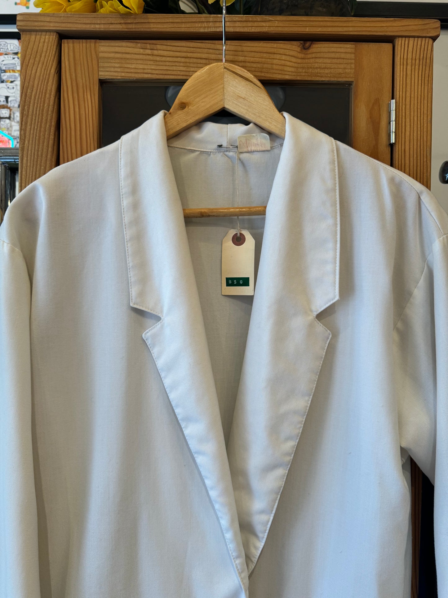 1980s White Cotton Blazer