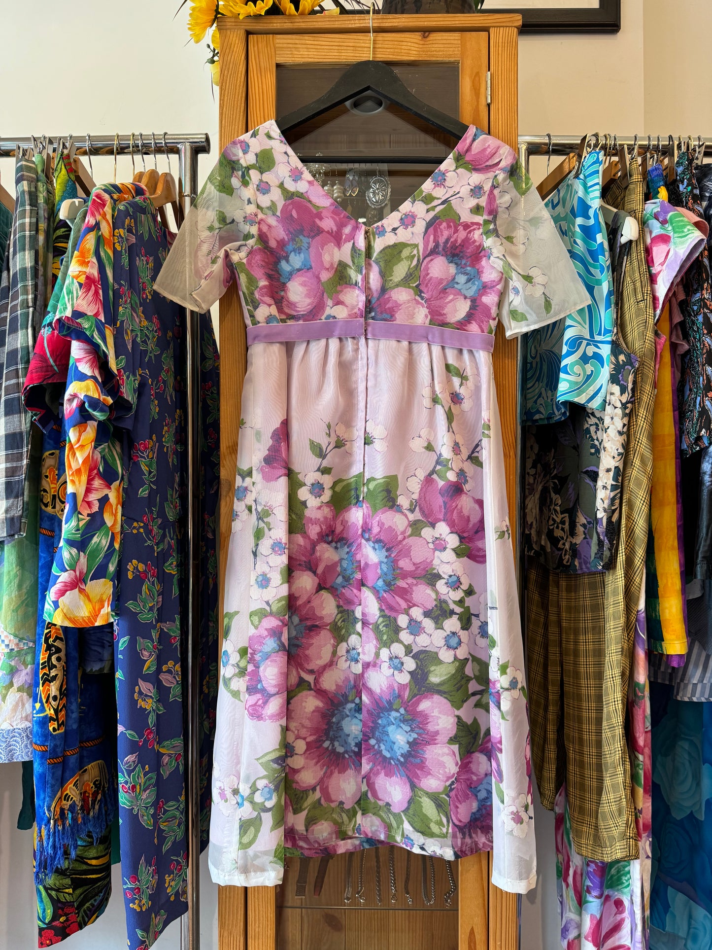 1960s Floral Midi Dress