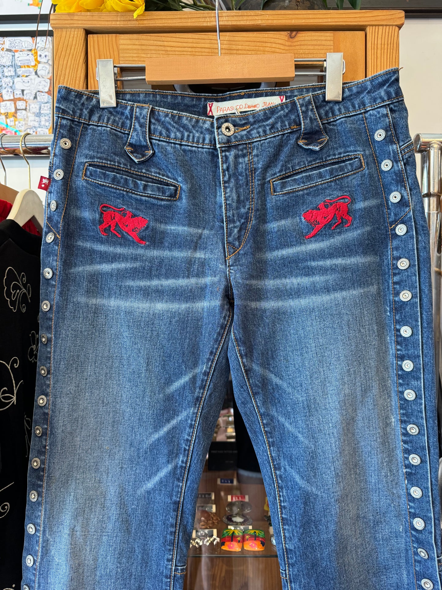 Y2K Parasuco Jeans with Full-Length Snaps