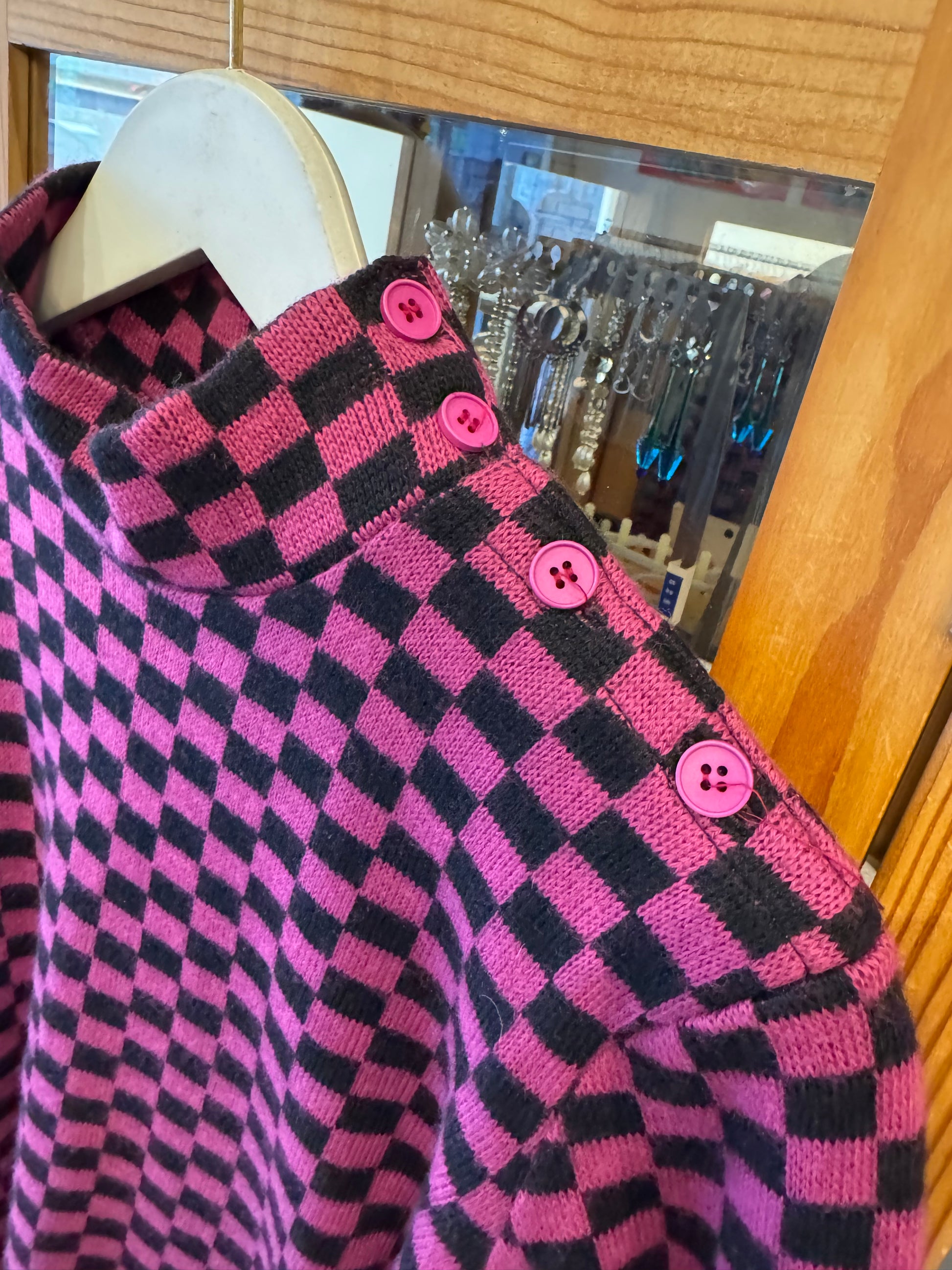 1980s Checkerboard Pattern Sweater (M)