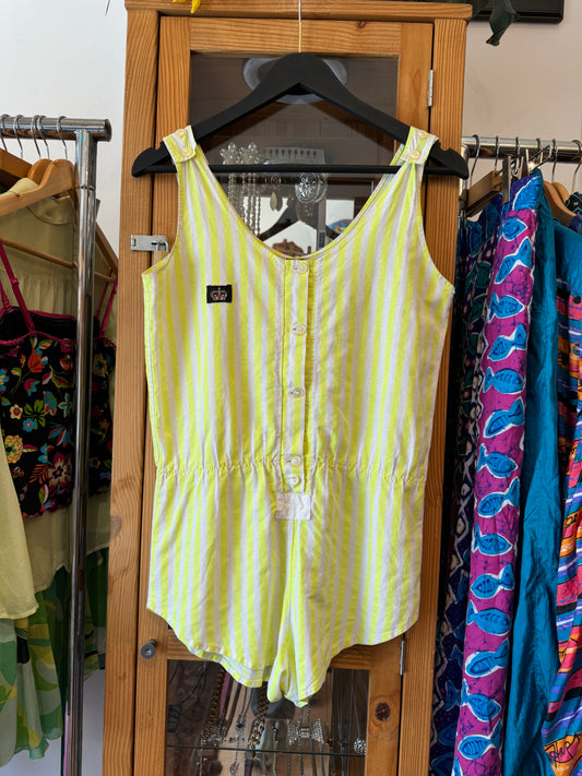 1980s Short Shorts Striped Romper (XS)