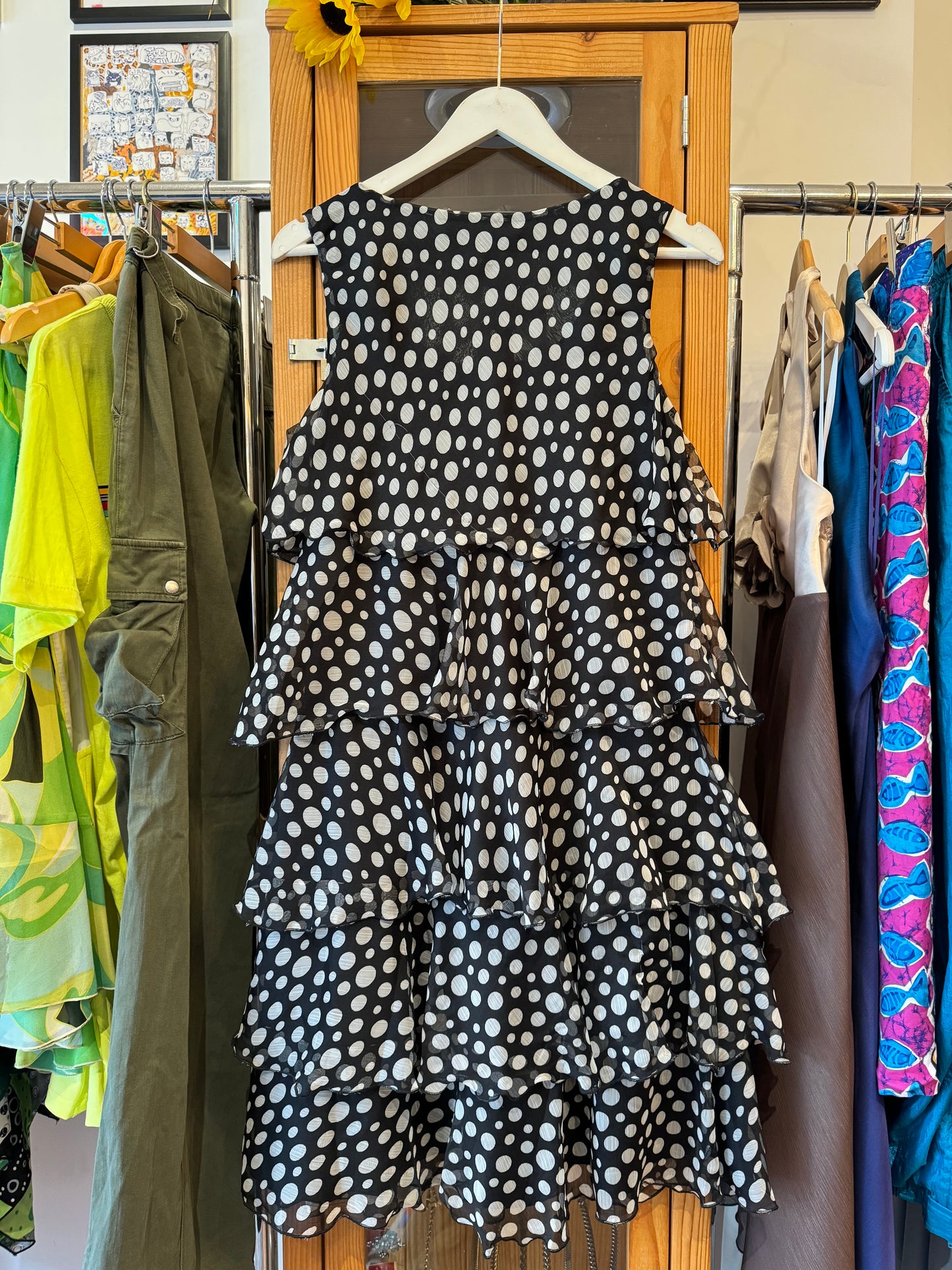 Y2K Layered Polka Dot Sleeveless Dress