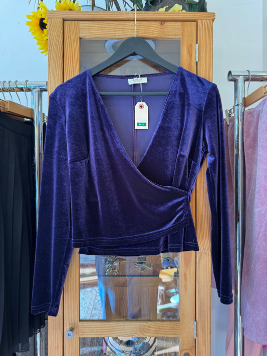 1990s Velvet Wrap Top (M)