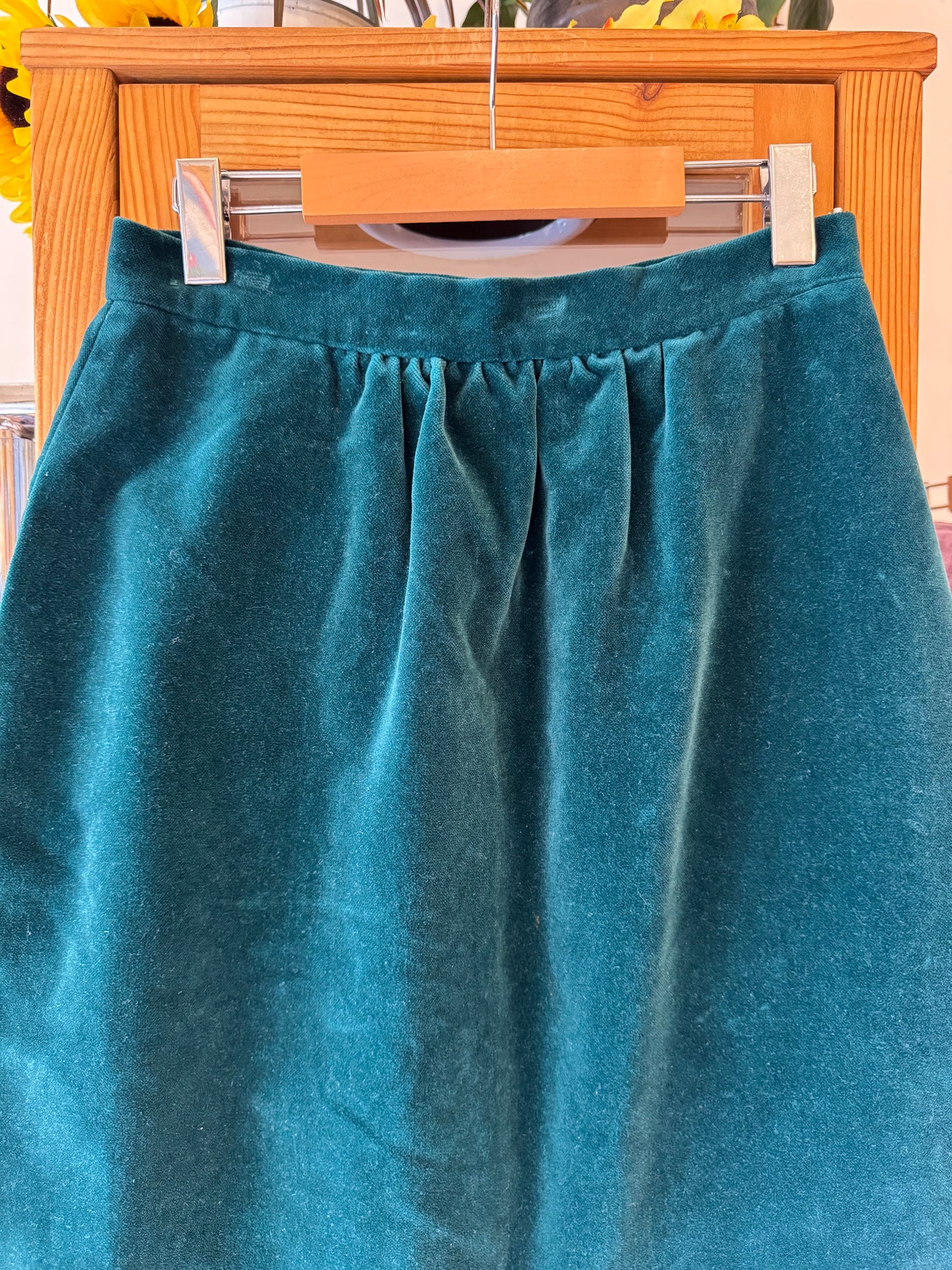 1980s Velvet A-Line Skirt