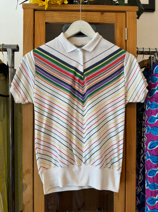 1980s Chevron Striped T-Shirt (M)