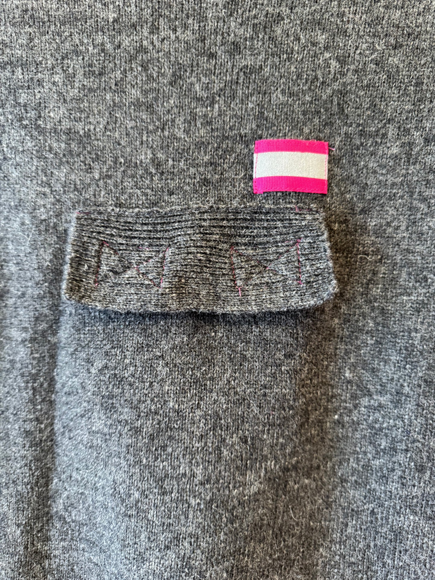 Y2K Sweater with Pocket and Striped Sleeves