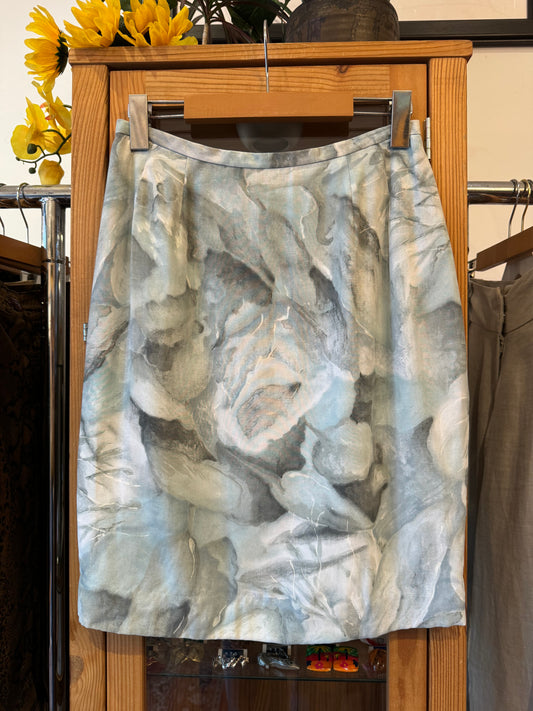 Y2K Skirt with Marble-Like Pattern (S)