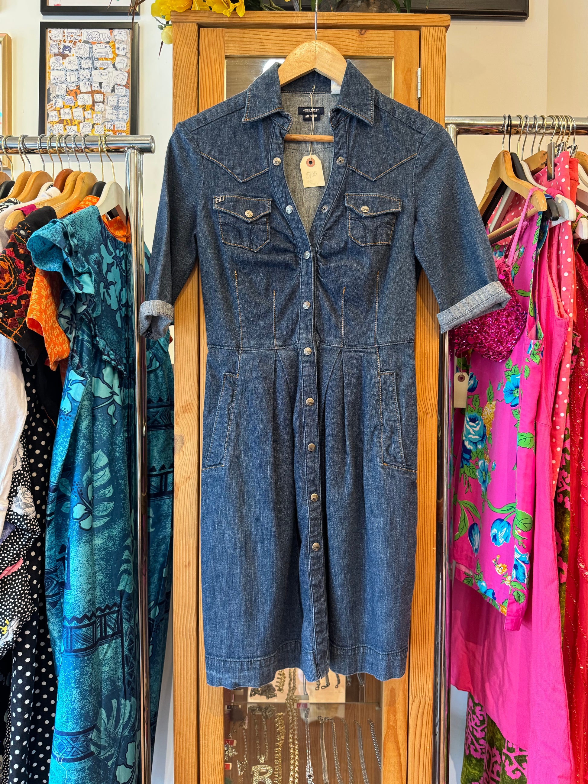 Y2K Miss Sixty Denim Dress (M)