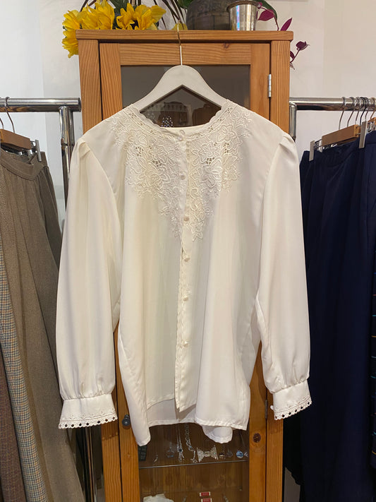 1980s Embroidered Blouse  (M)