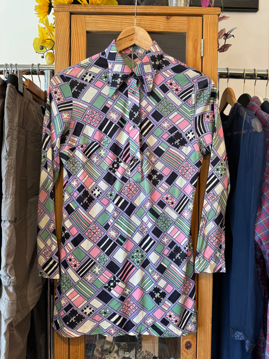 1970s Patterned Tunic  (S)