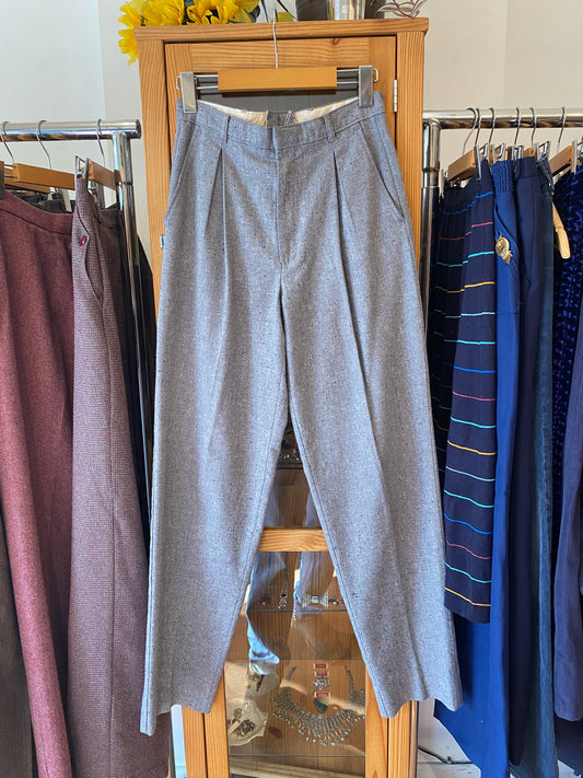  Pleated Straight-Leg Trousers (S)