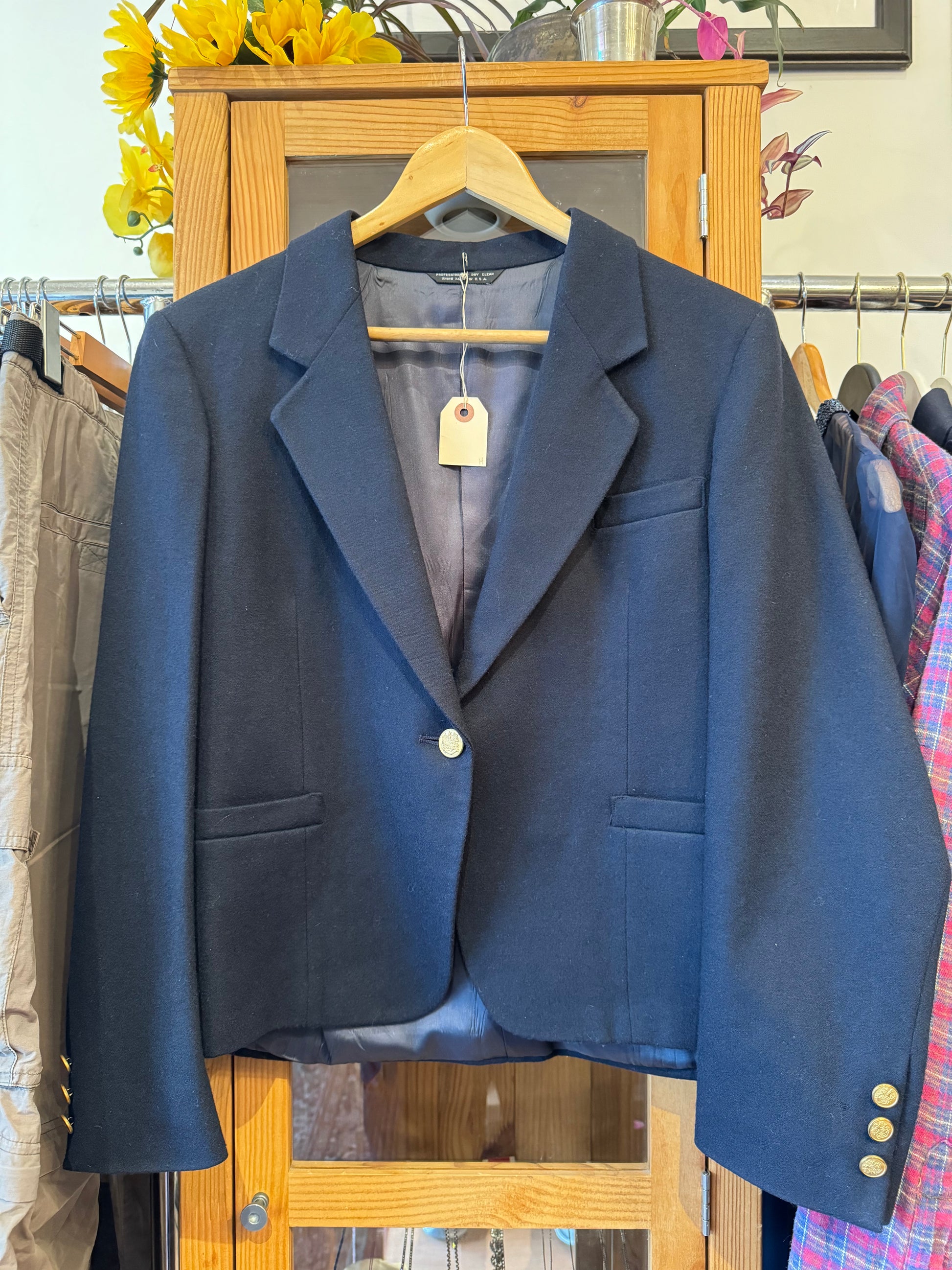  Single Button Wool Blazer (L)