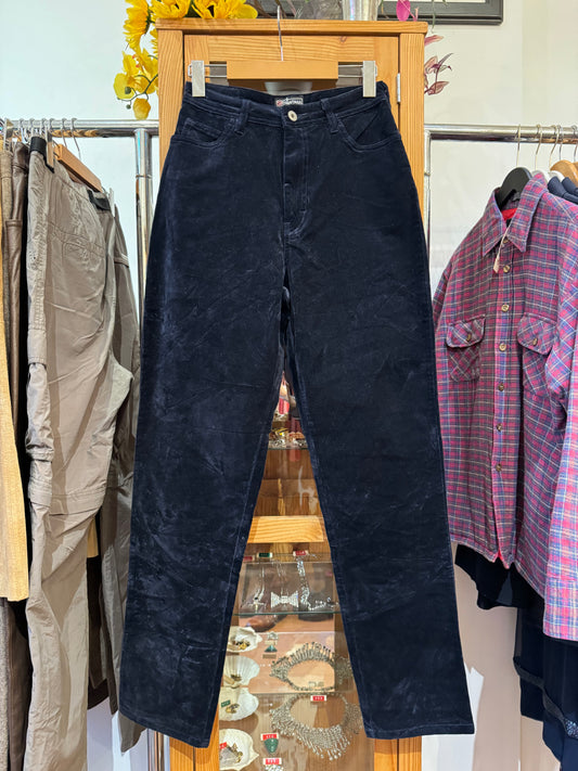 1990s High Waisted Velvet Trousers (S)
