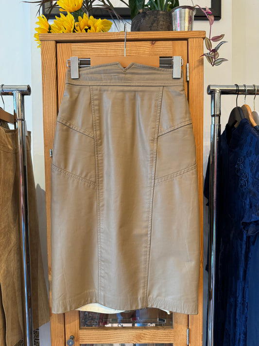 Danier Fitted Leather Skirt (XS)