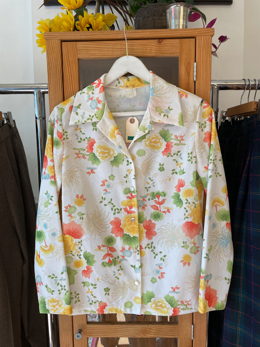 1970s Floral Button-Up (M)