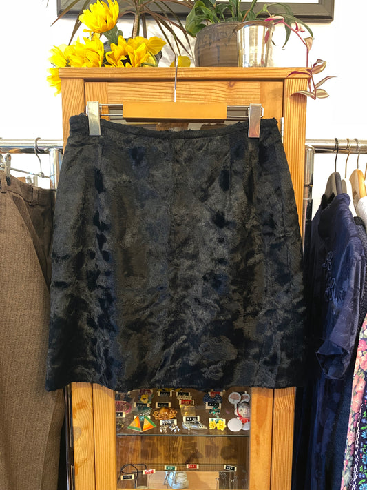 1990s Faux Fur Mini Skirt  (M)