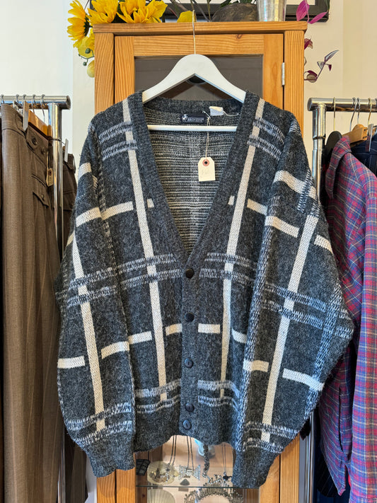 1980s Patterned Cardigan  (XL)