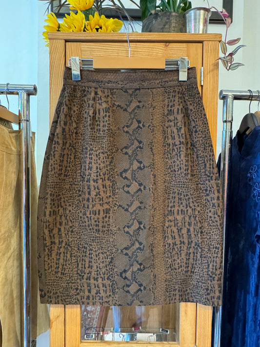 1980s Snakeskin Patterned Skirt (S)